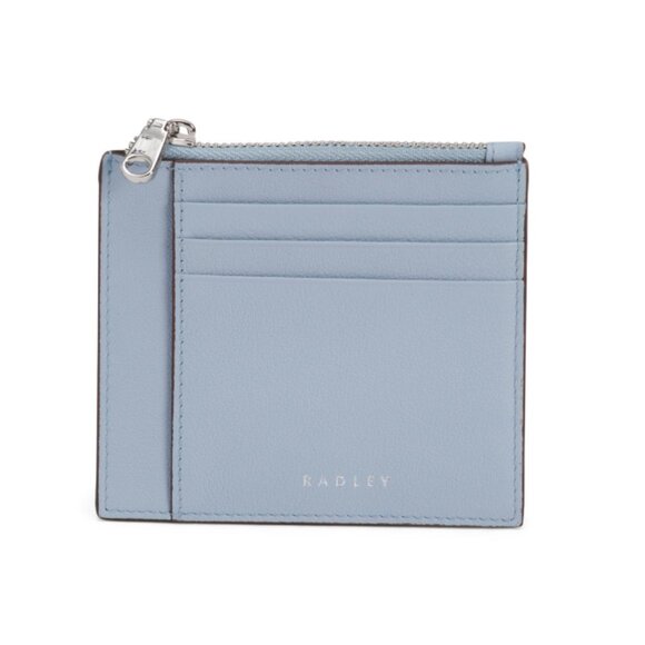RADLEY LONDON Smoke Blue Leather Lynton Close Small Zip Top Card Holder - Picture 1 of 2